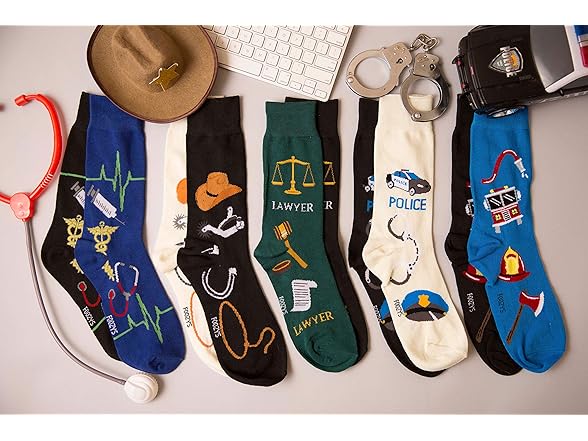 Foozys Police Man Crew Socks 2 Pair 10-13