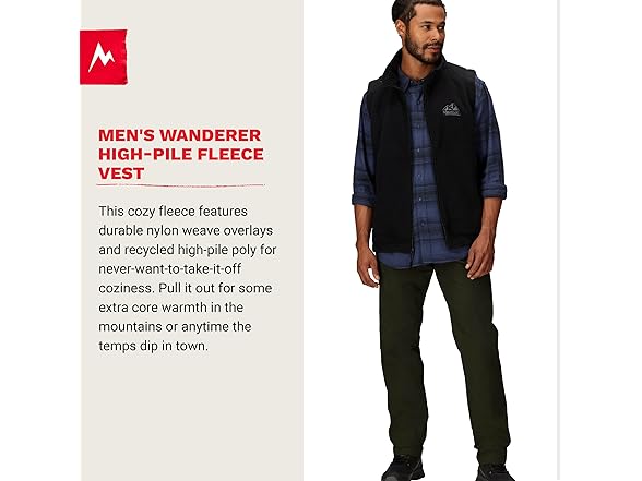 Marmot Mens Wanderer High Pile Vest