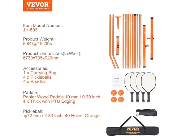 VEVOR Portable Pickleball Net System