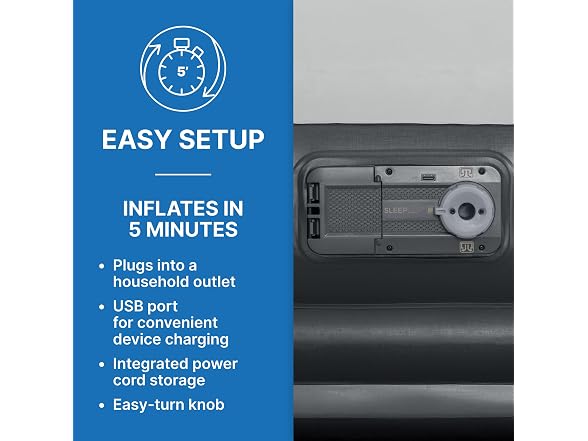 SLEEPLUX Air Mattress - Built-in Pump, Pillow & USB Charger, Queen
