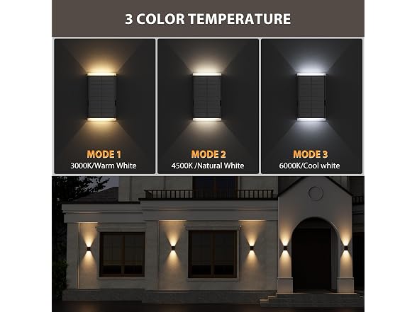 UGDLUCK BH-1051 Solar Wall Light Outdoor 2Pk Sconce