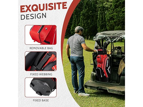 UNIHIMAL BC6275260307559 Red Golf Cart Bag Pro