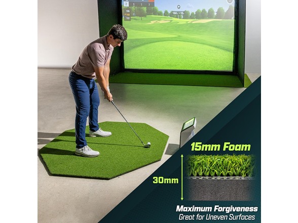 GoSports Golf Hitting Mat - PRO 5 x 5 ft Octagon