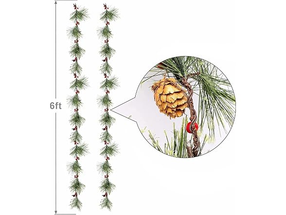 PROWREATH Christmas Smokey Pine Garland, - Gallery 6