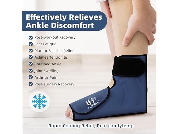 Conbella Ankle Ice Pack Wrap for Swelling