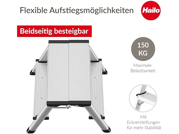 Hailo 4442-701 D60 Standardline 2-Step Ladder