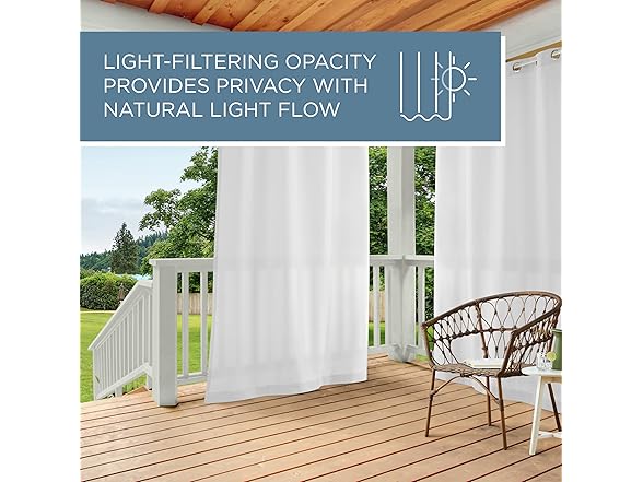 Cabana Solid White In/Outdoor Curtain 54"x96"