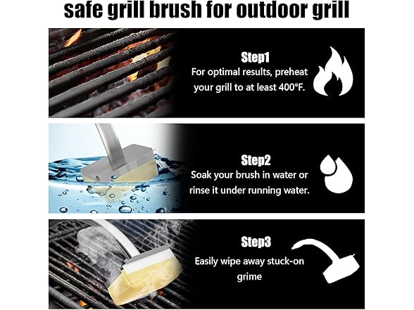 Grill Brush Bristle Free with Heads