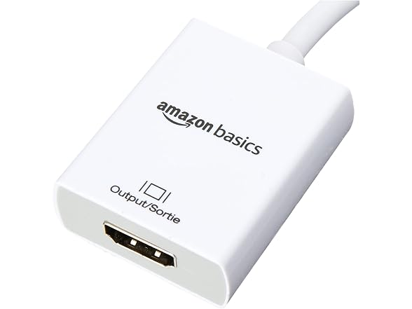 Amazon Basics Mini DisplayPort to HDMI Adapter, White