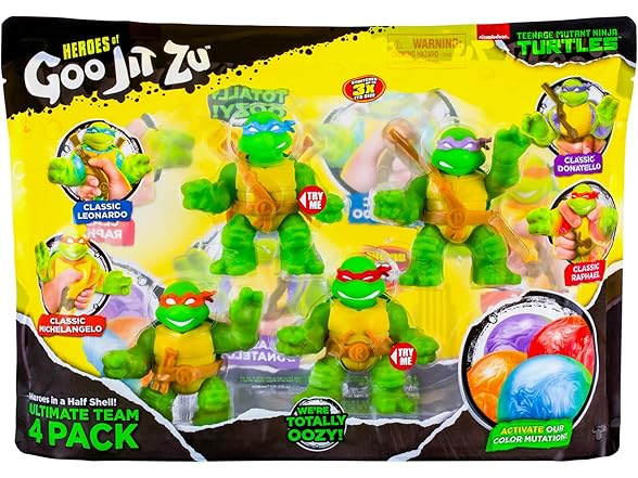 TNMT 4PK Super Oozy Toy Figures