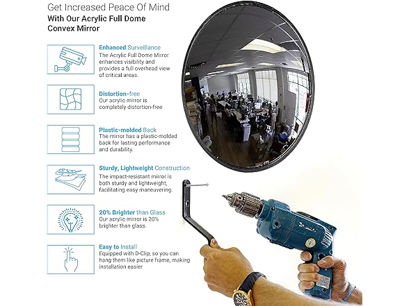 18" Acrylic Dome Convex Mirror