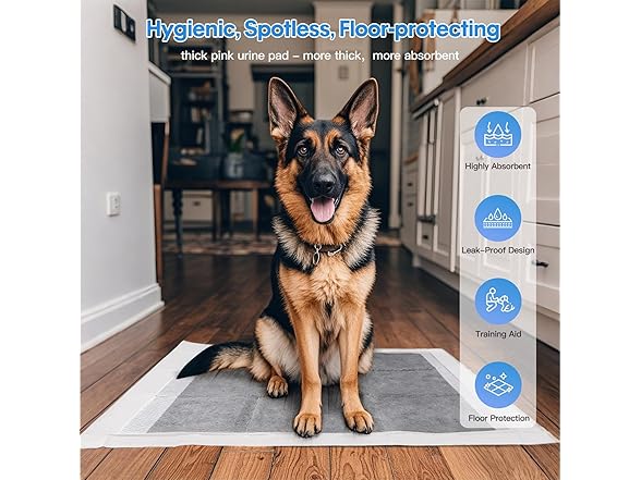 BinetGo Puppy Pads Disposable Puppy Training Pads L,Charcoal