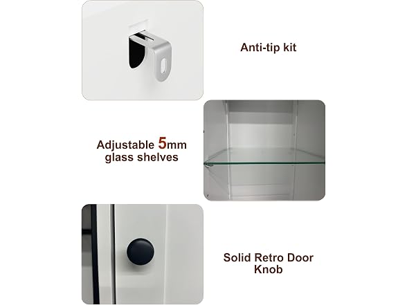 HAIOOU White Tall Narrow Storage Cabinet