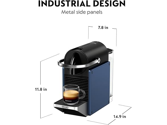 Nespresso Pixie Espresso Machine by De'Longhi, Dark Blue