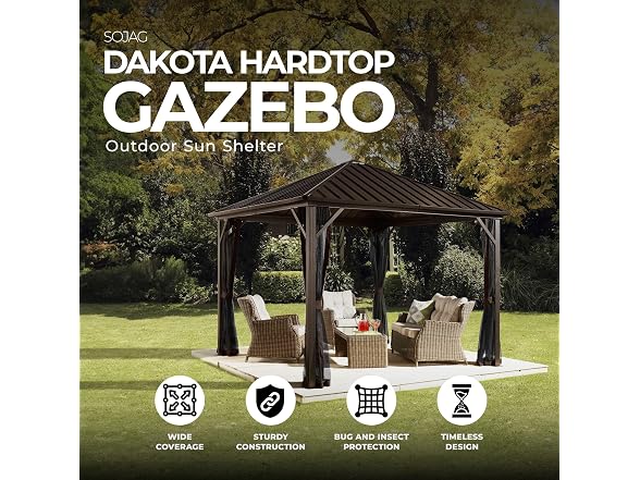 Sojag Outdoor 10' x 10' Dakota Hardtop Gazebo