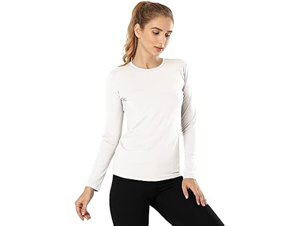 Mancyfit Women (S) Thermal Layer Crew Neck-white