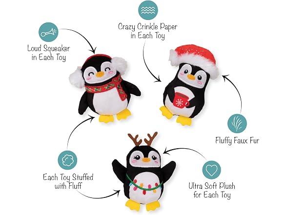 Fringe Studio Pet Toy, Waddle Squad Penguins