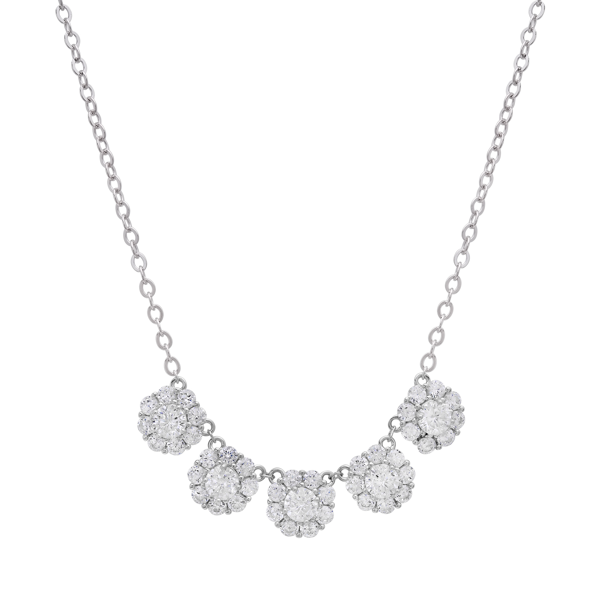 Moissanite Diamond Floral Necklace - Gallery 5