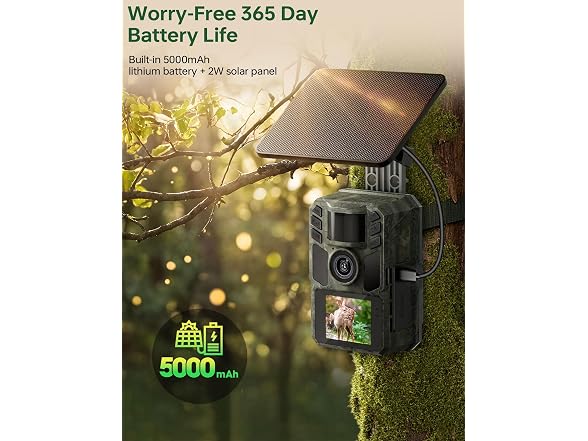 FKPCAM Trail Camera Solar WiFi 4K 64MP
