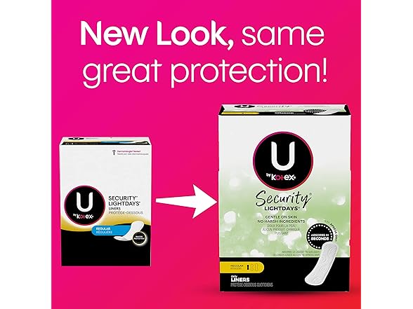 U by Kotex Lightdays Panty Liners, 64 Count