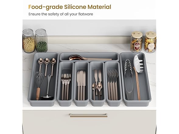 K KORKUAN Silicone Silverware Organizer