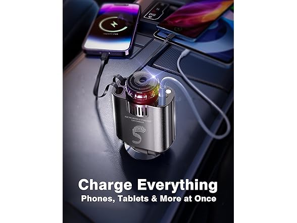 Sozun Retractable USB C Car Charger