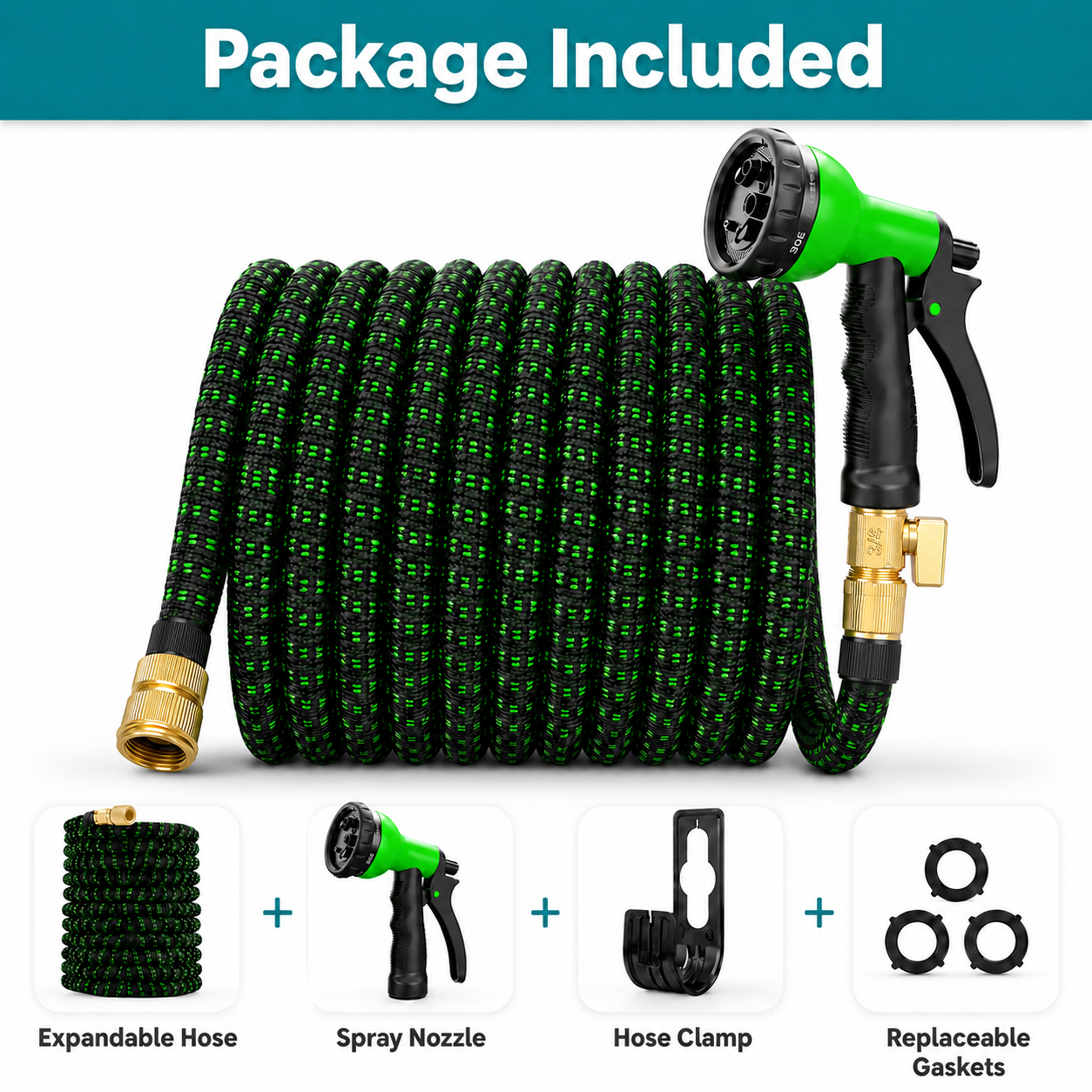 100ft Expandable Garden Hose w/ Nozzle - Gallery 11