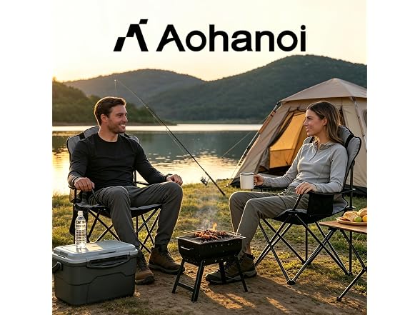 Aohanoi 2 Pack Grey Camping Chairs