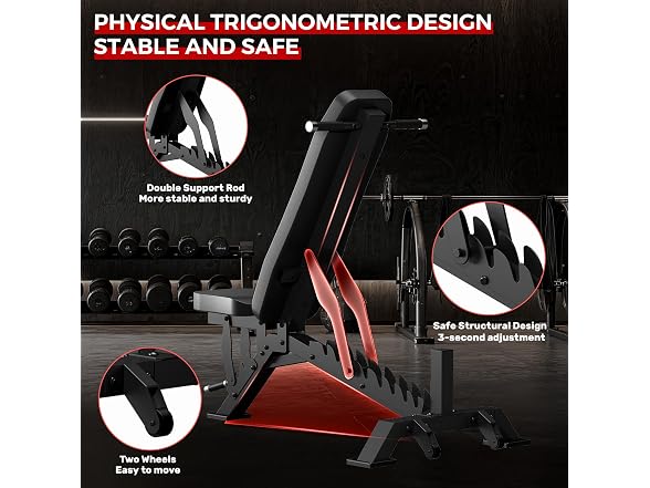 STACOO Adjustable Weight Bench 1300LBS