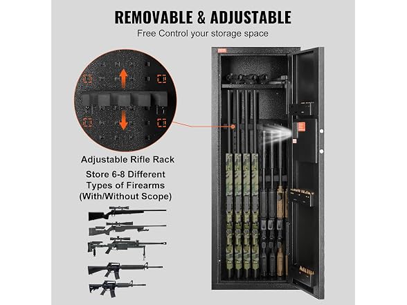 6-8 Rifles Gun Safe, Rifle Safe with Lock