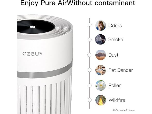 AZEUS Quiet Air Purifier, 2-Pack