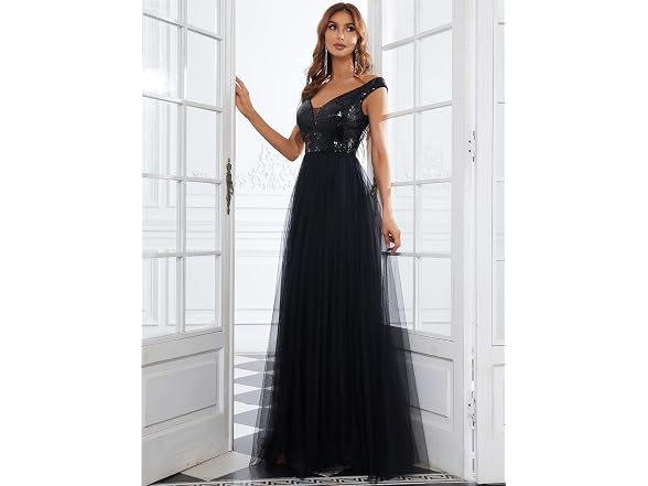 Ever-Pretty Women (4) Off-Shoulder Glitter Dress
