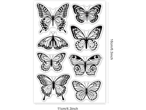 GLOBLELAND Butterfly Clear Stamps for DIY