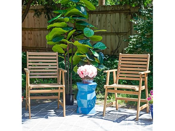 Sunnydaze Decor BOD-6322 2 Acacia Dining Chairs Brown - Gallery 7