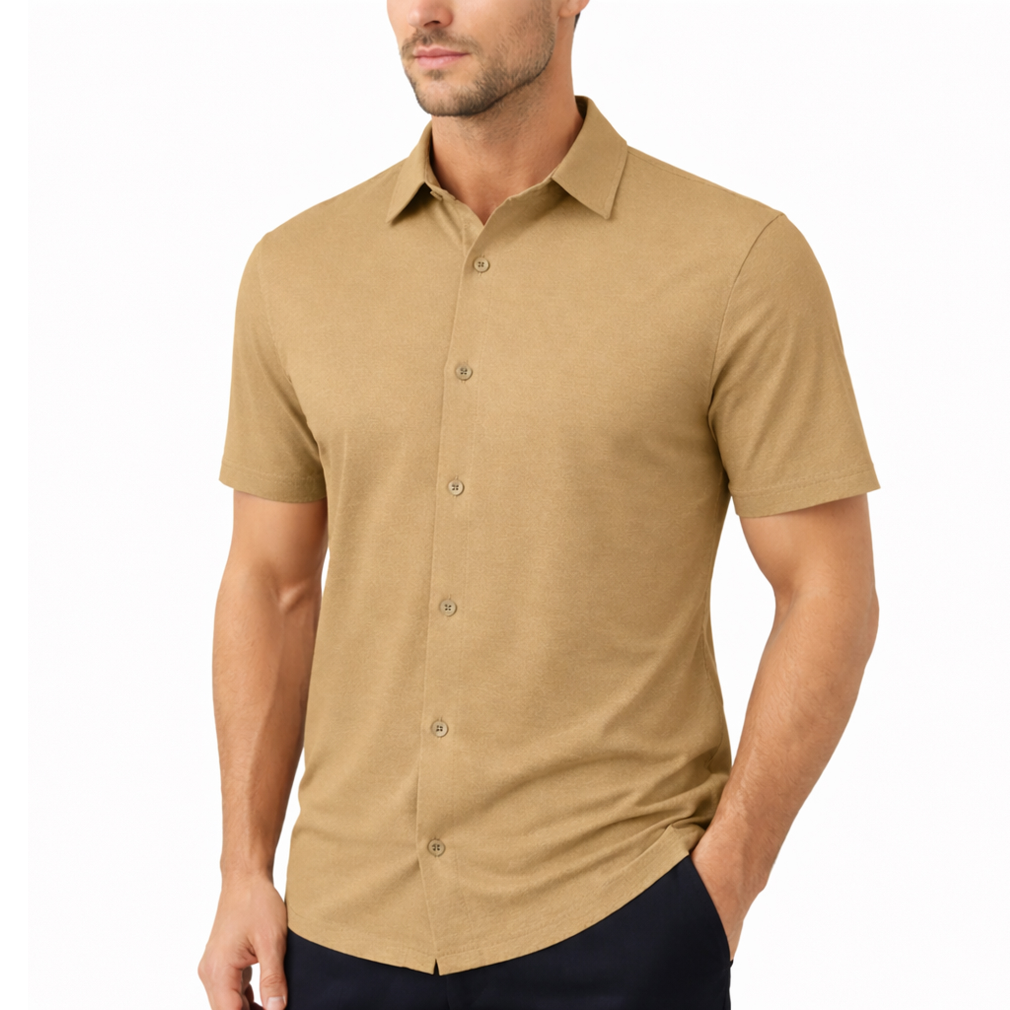 3Pk Asst Mens Knit Button Down Shirts - Gallery 17