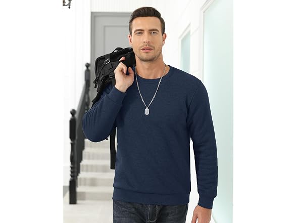 Faskunoie Men (XL) Sherpa Lined Winter Pullover