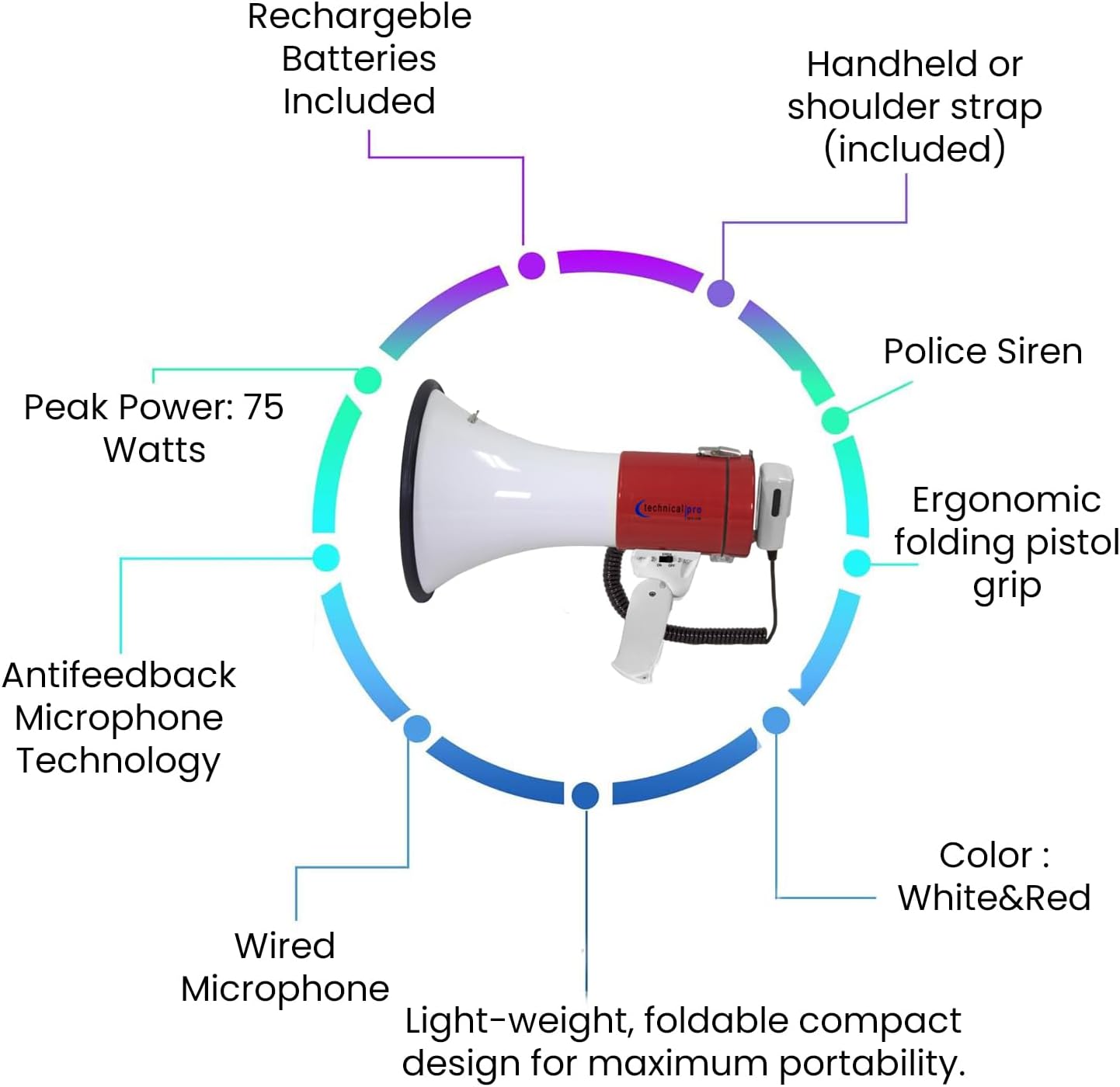 40W recharegable Megaphone with recording - Gallery 18