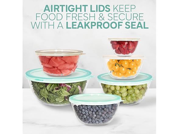 12-Piece Glass Mixing Bowl Set