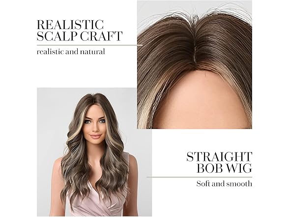 Women's Brown Synthetic 22" Wig