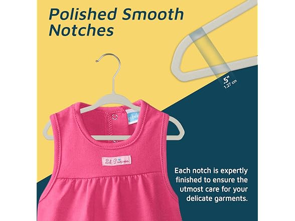 Ivory Velvet Kids Hangers 30 Pack