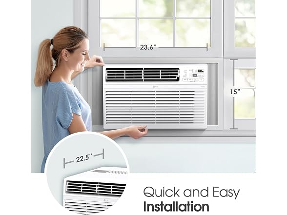 LG 12,000 BTU Window Air Conditioner Cools 550 SqFt