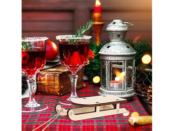 VOSAREA 10PCS Christmas Sled Ornament Miniature