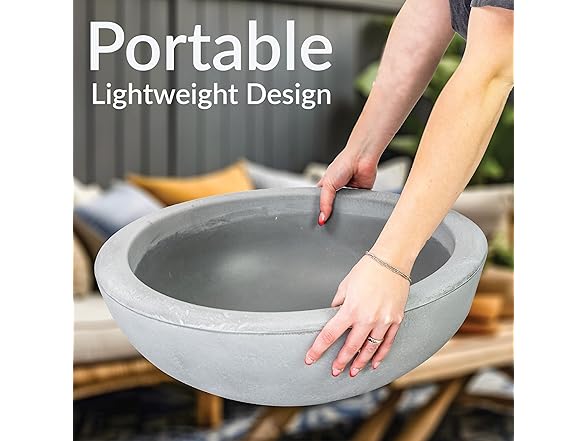 Sunnydaze Percival 20.75" Shallow Outdoor Planter Bowl - Gray