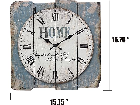 Stonebriar 15" Square Clock Blue