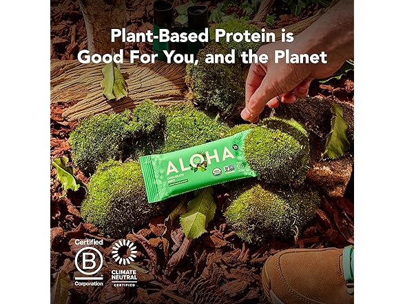 12CT ALOHA Organic Plant Based Protein Bars Chocolate