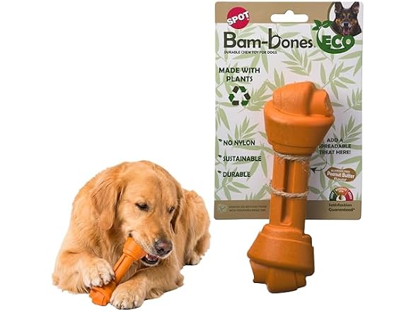 SPOT Bam-Bones Eco Knotted Bone, Peanut Butter