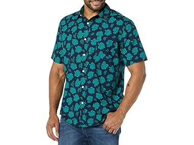 $4.99, Was $22.90, 78% Off! Amazon Essentials Men Short Sleeve Dress Shirt w/ Stretch dealfomo