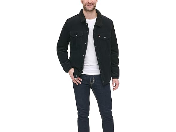Levis Mens Corduroy Sherpa Trucker Jacket (XS)