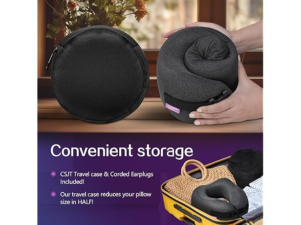 CSJT Memory Foam Travel Pillow