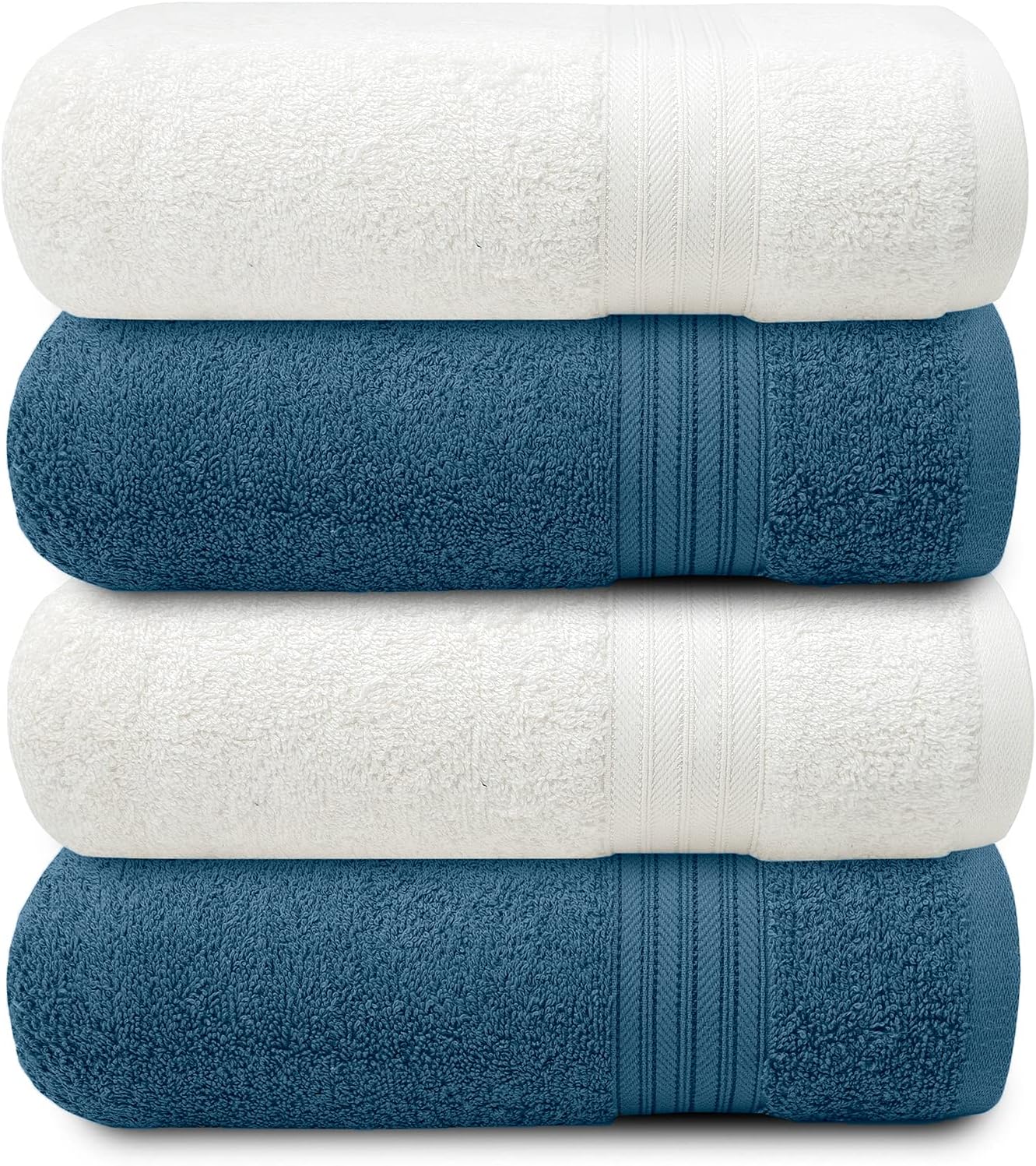 4pk 100% Cotton Bath Towel Set - Gallery 13